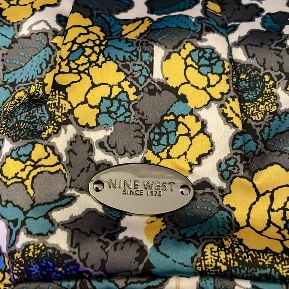NWT Nine West Floral Clutch - Black, Yellow, Blue - Picture 3 of 5